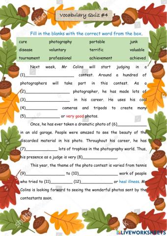 P6 Vocabulary quiz -4