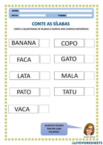 Conte as Sílabas