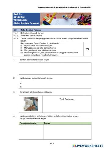 5.2 Reka Bentuk Fesyen