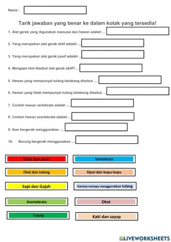 Alat gerak hewan dan manusia