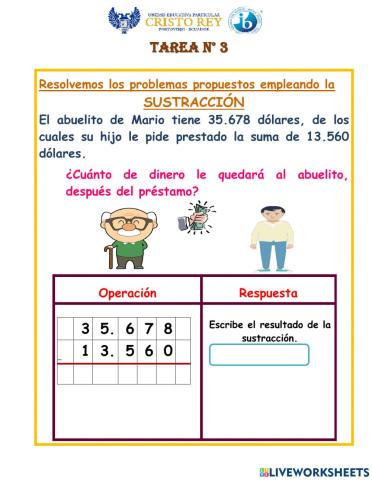 Operaciones de sustracción