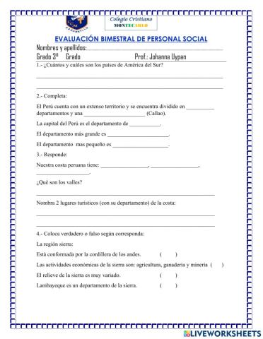 Evaluacion peronal social