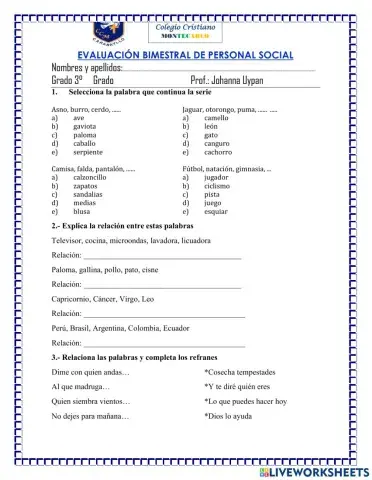 Evaluaion bimestral raz verbal