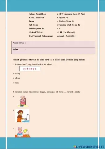 Tema 1 Subtema 2 Pembelajaran 1