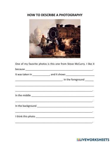 How to describe a photography