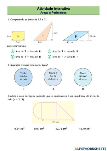 Áreas e Perímetros