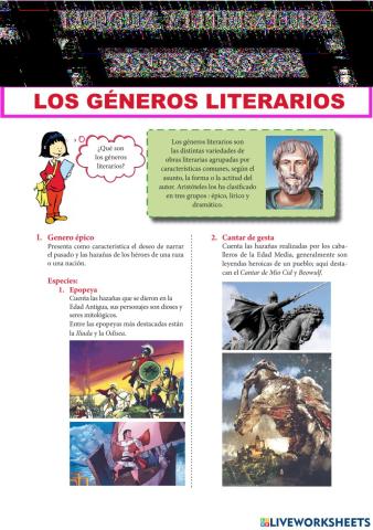 LOS GÉNEROS LITERARIOS