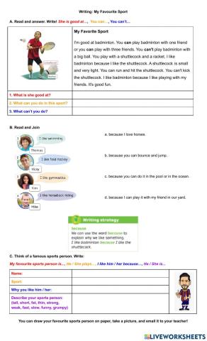 Writing: My Favourite Sports Person