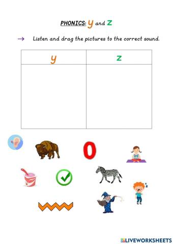 Phonics: y and z