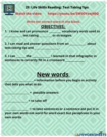 2f: Lifeskills reading