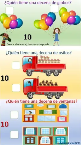 Coloca el numeral donde corresponde.