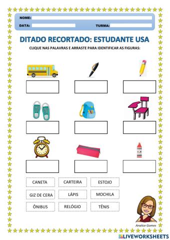 Ditado Recortado - Estudante Usa