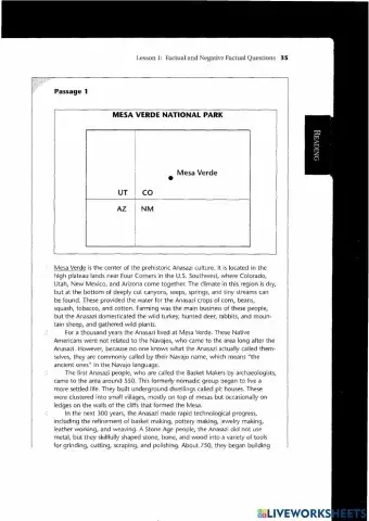 Reading practice TOEFL factual and negative factual