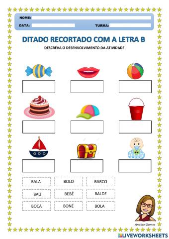 Ditado Recortado com a Letra B