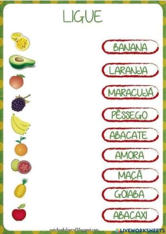 Ligue as frutas ao seu nome