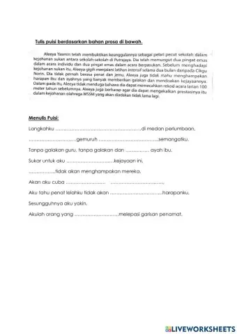 Kemahiran 3.6.1: menulis puisi