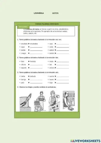 Palabras   derivadas