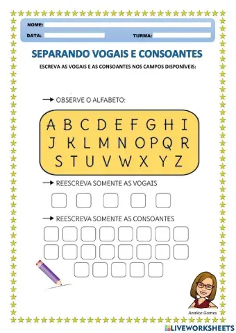 Separando Vogais e Consoantes