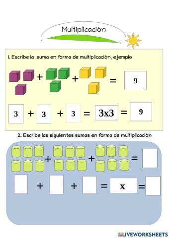 Multiplicacion  con sumas