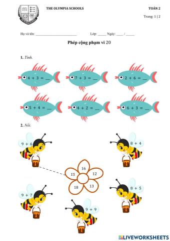Phép cộng phạm vi 20