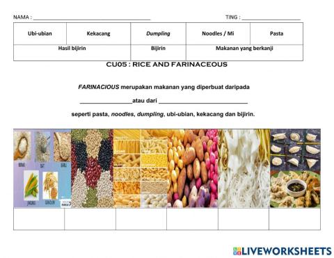 Cu05 rice and farinaceous