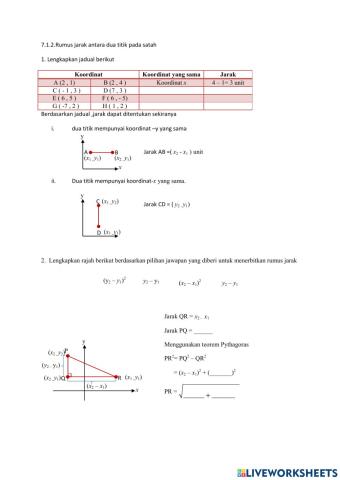 Menentukan jarak antara dua titik