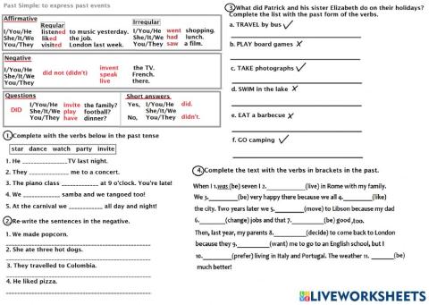 Past Simple - Regular - Irregular verbs 2