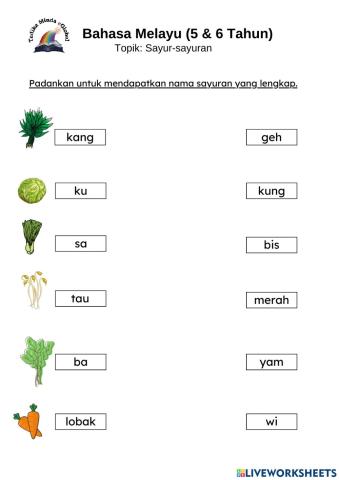 5 & 6 Tahun: BM (Sayur-sayuran)