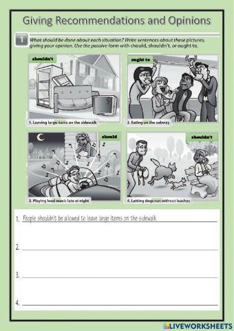 Giving recommendations and Opinions