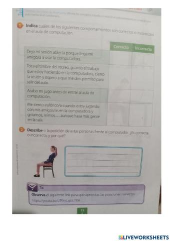 Postura frente al computador - 6to