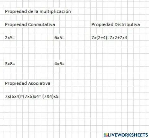 Propiedades de la multiplicacion