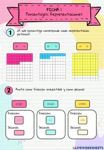 Ficha 1 - Representaciones de un porcentaje