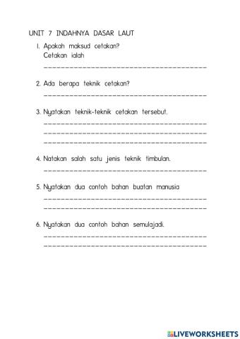 Unit 7 indahnya dasar laut