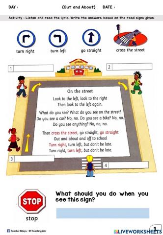 Out and About (Sing and Write the answers)