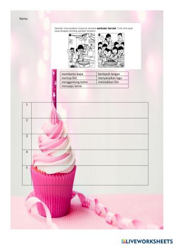 Bina ayat Majlis Hari Jadi