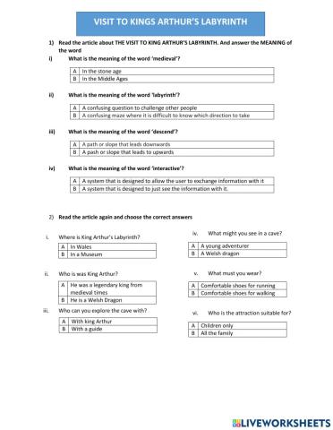 King Arthur's labyrinth