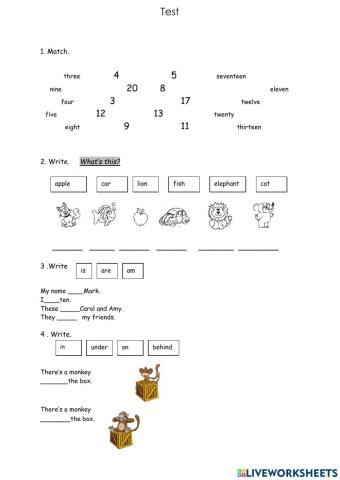End of year test 2nd grade
