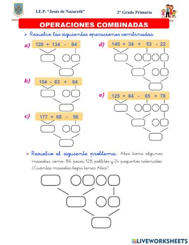 Practicamos operaciones combinadas de adición y sustracción