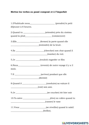 Passe compose et imparfait