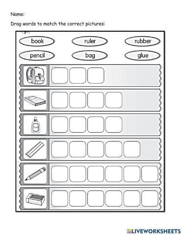 Things in My Classroom Year 1