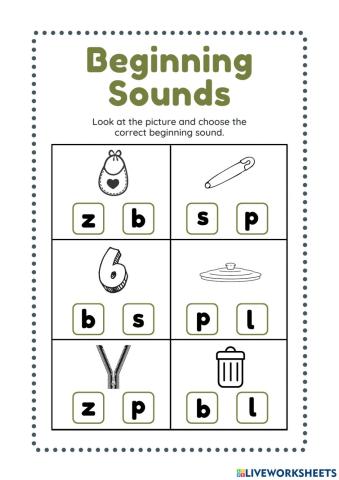 Phonics 3: Beginning Sound 4