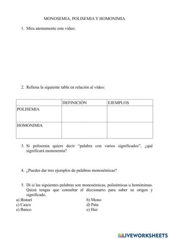 Homonimia y polisemia