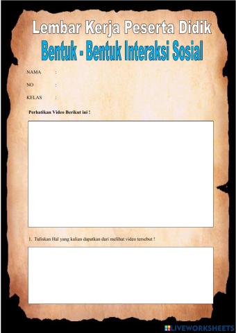 Bentuk interaksi sosial