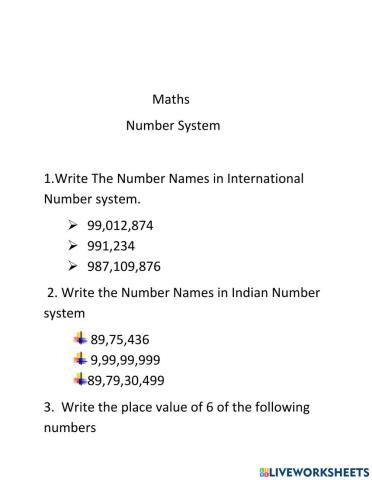 Maths number system