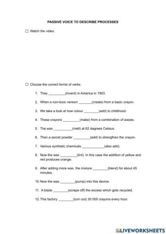 Passive to describe manufacturing processes Video