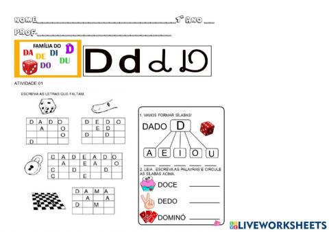 Atividades com a letra d