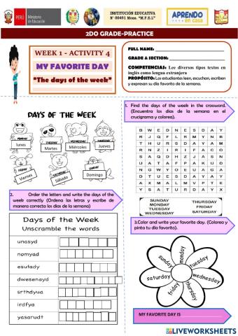 The days of the week