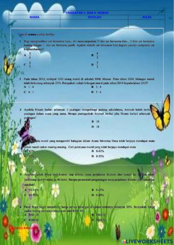 Nisbah, kadar dan kadaran
