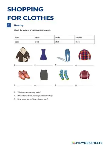 Shopping for clothes