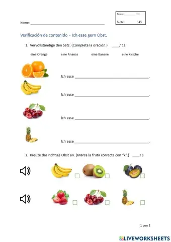 Ich esse gern Obst (Bruno und ich 1)